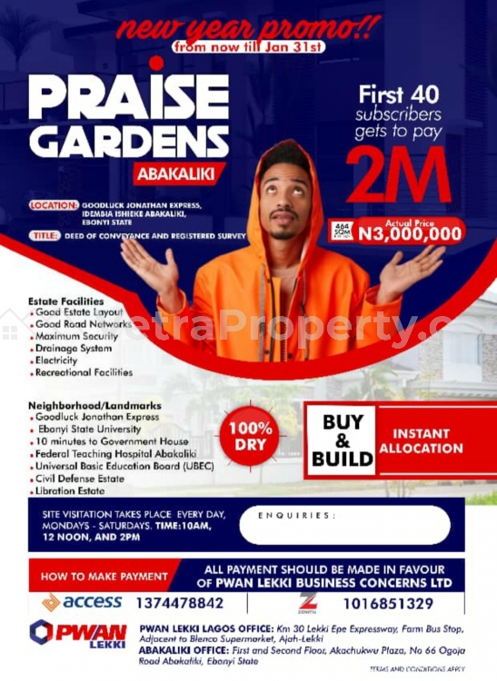 Praise Gardens Abakaliki  Land for Sale Abakaliki Ebonyi Vetra  Property