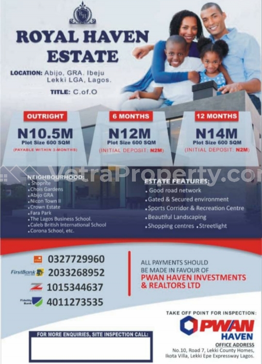  Royal Haven Estate With C Of O  Land for Sale Ajah Lagos Vetra  Property