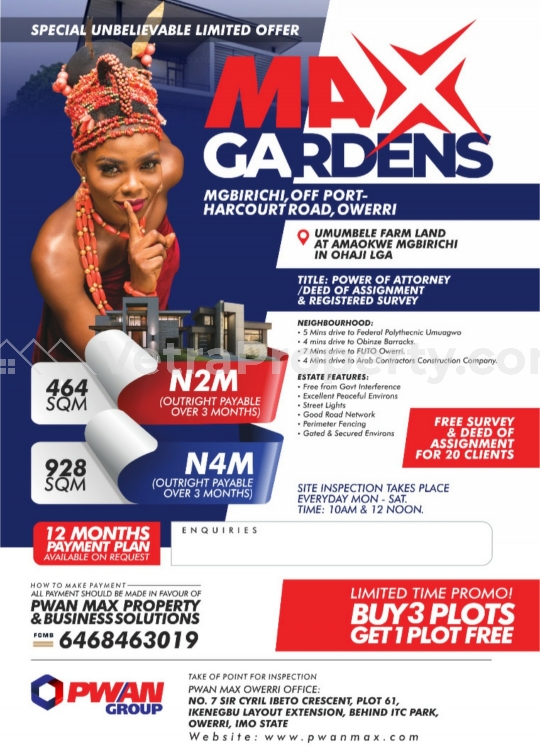  Max Gardens Estate Owerri  Land for Sale Owerri Imo Vetra  Property