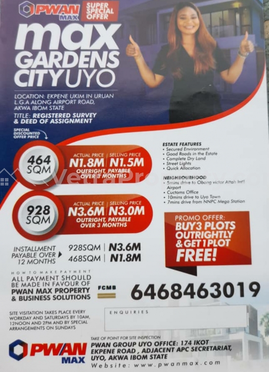  Max Gardens Estate on promo  Land for Sale Uyo Akwa Ibom Vetra  Property