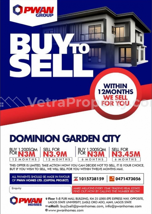  Dominic City Estate  Land for Sale Ibeju Lekki Lagos Vetra  Property