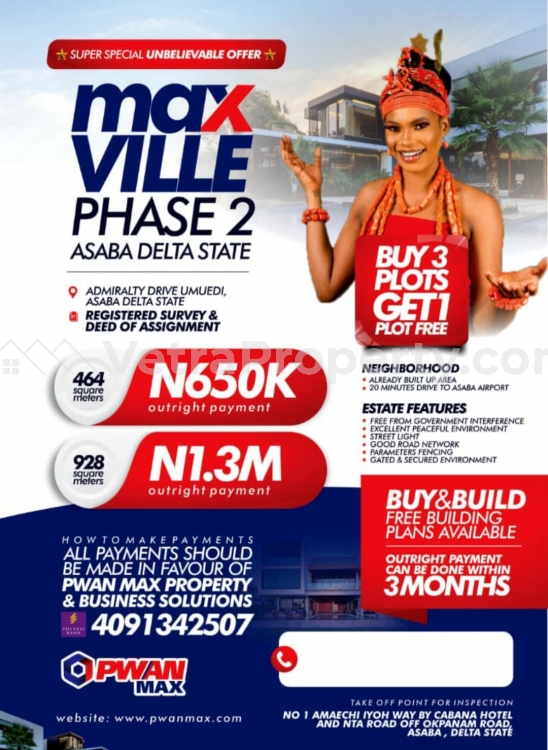  Max Ville Estate Asaba  Land for Sale Asaba Delta Vetra  Property