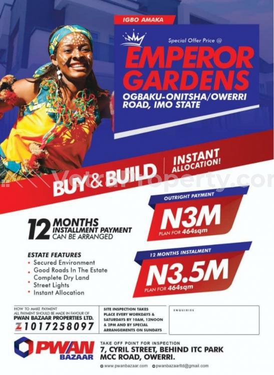  Emperor Garden Estate Owerr  Land for Sale Owerri Imo Vetra  Property
