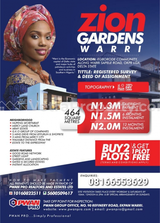  Zion Gardens Estate in Warri  Land for Sale Warri Delta Vetra  Property