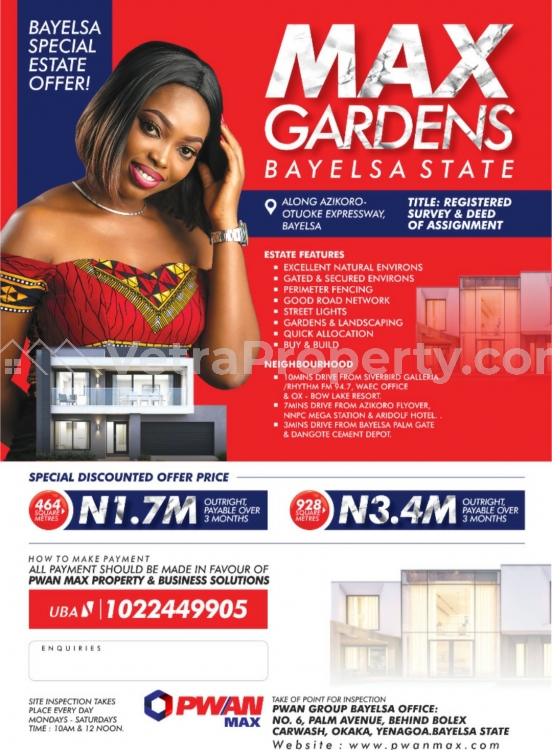  Max Gardens Estate Bayelsa  Land for Sale Yenegoa Bayelsa Vetra  Property