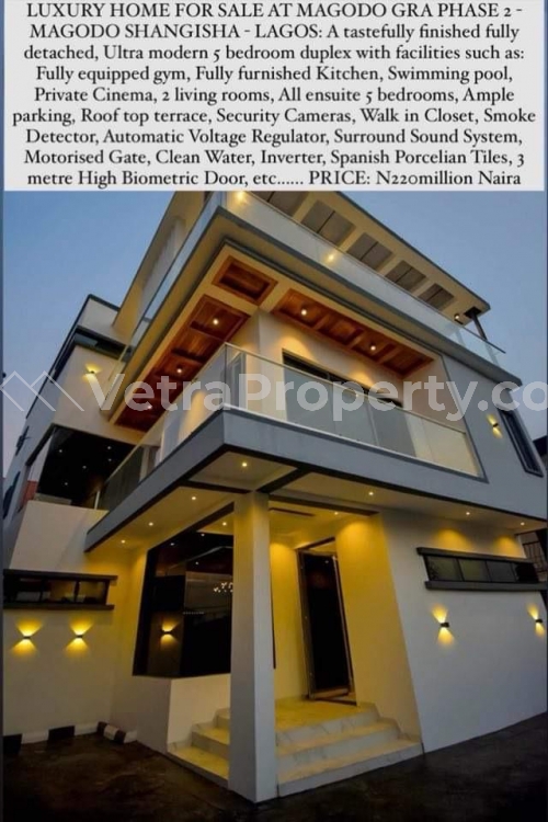  Luxuriously Structured 5 Bedroom Detached Duplex For Sale At Magodo Phase 2 GRA  5 bedroom House for Sale Kosofe Ikosi Lagos Vetra  Property