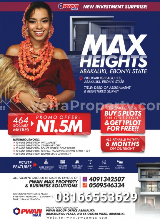  Max Heights Estate In Abakaliki  Land for Sale Abakaliki Ebonyi Vetra  Property