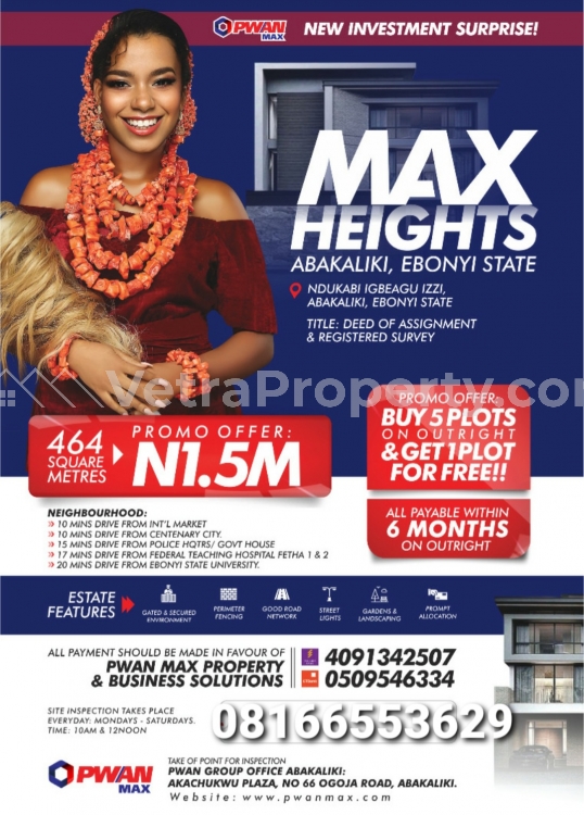  Max Heights Estate in Abakaliki few plots left  Land for Sale Abakaliki Ebonyi Vetra  Property