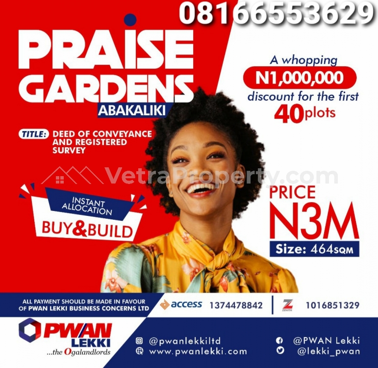  Praise Garden Estate Abakaliki ?? Invest here  Land for Sale Abakaliki Ebonyi Vetra  Property