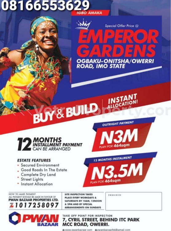  Emperor Garden Estate in IMO state  Land for Sale Owerri Imo Vetra  Property