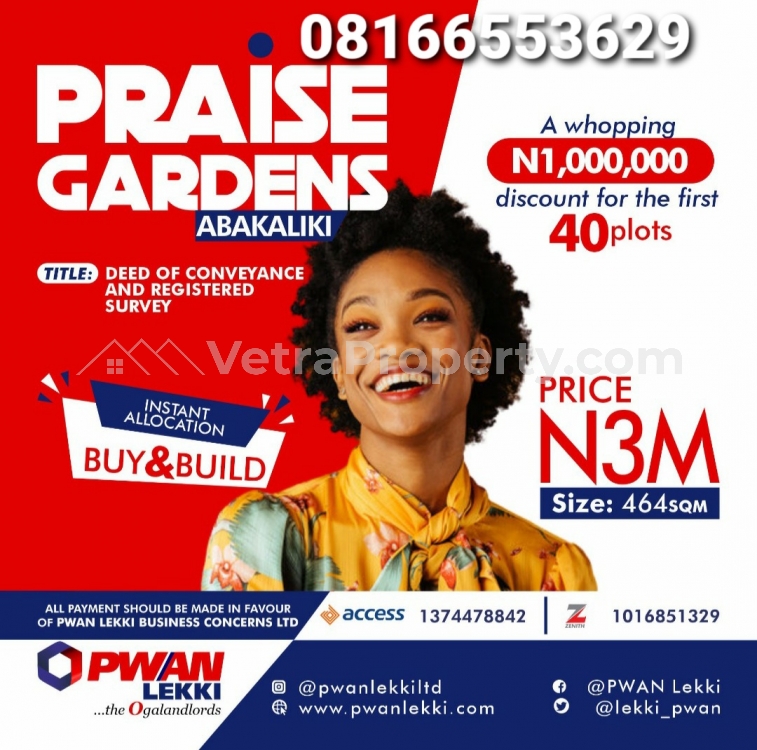  Praise Garden Estate Abakaliki Must Buy  Land for Sale Abakaliki Ebonyi Vetra  Property