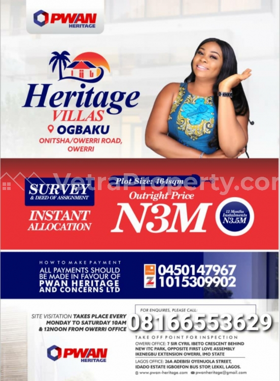  Heritage villa Estate in Owerri few plots left  Land for Sale Owerri Imo Vetra  Property