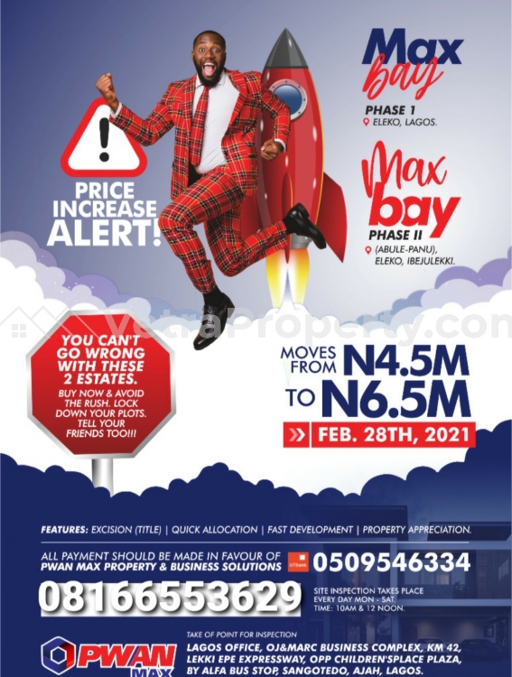  Max Bay Estate in Ibeju wonderful investment  Land for Sale Ibeju Lekki Lagos Vetra  Property
