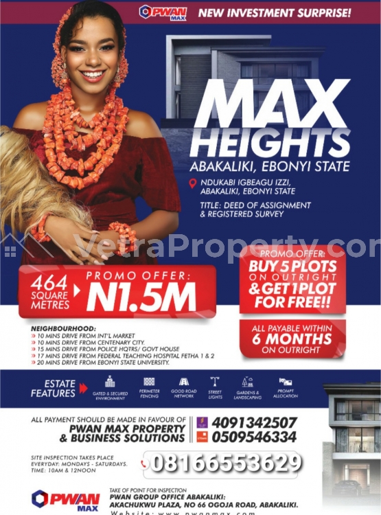  Max Height Estate in Abakaliki  Land for Sale Abakaliki Ebonyi Vetra  Property