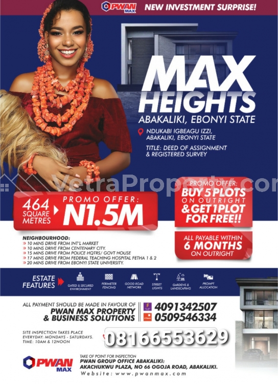  Max Height Estate in Abakaliki  Land for Sale Abakaliki Ebonyi Vetra  Property
