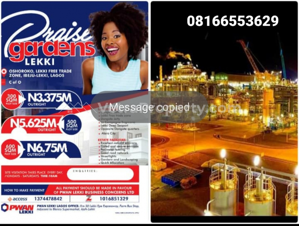  Praise Gardens Estate in lekki  Land for Sale Ibeju Lekki Lagos Vetra  Property