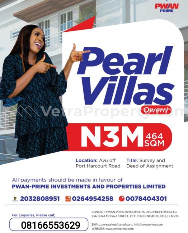  Pearl villas Estate in Owerri... Instant allocation, Buy and Build ESTATE  Land for Sale Owerri Imo Vetra  Property