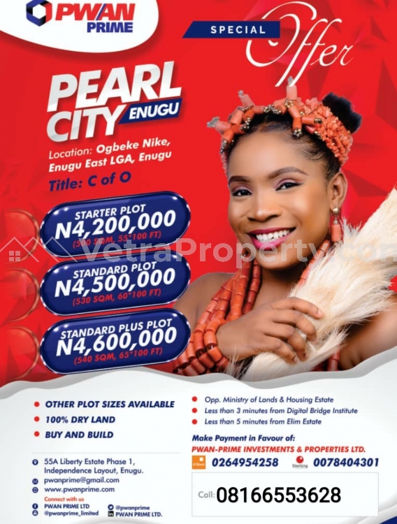  Pearl City Estate with c of o  Land for Sale Enugu Enugu Vetra  Property