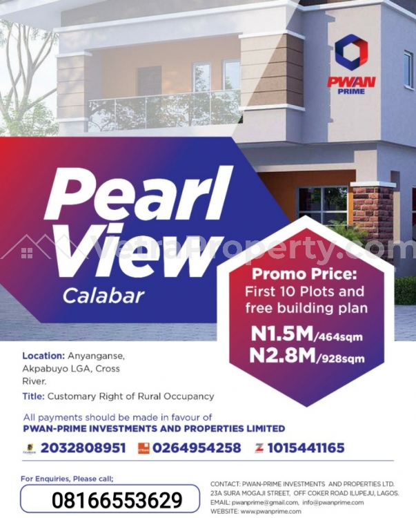  Pearl view Calabar  Land for Sale Calabar Cross River Vetra  Property