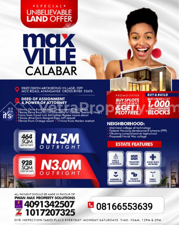  Max Ville CALABAR Estate, Come and Inspect for free  Land for Sale Calabar Cross River Vetra  Property