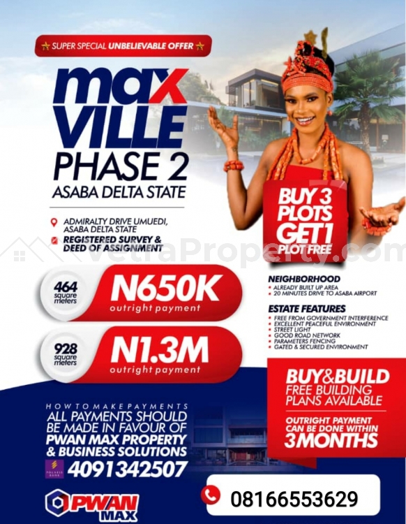  Max ville Asaba Estate  Land for Sale Asaba Delta Vetra  Property
