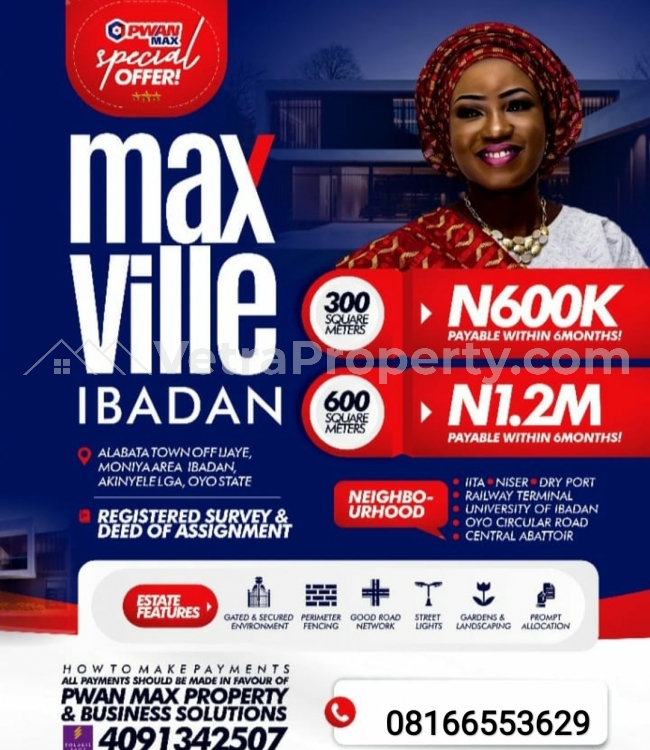  Max ville Ibadan Nigeria  Land for Sale Ibadan Oyo Vetra  Property