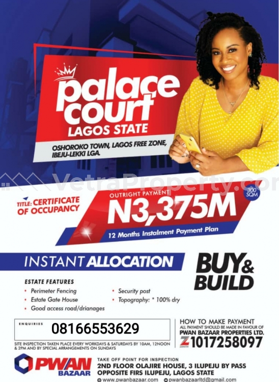 Palace court Estate Lagos  Land for Sale Ibeju Lekki Lagos Vetra  Property