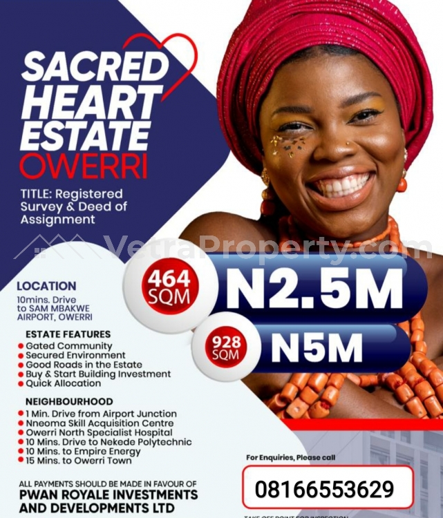  Sacred heart Owerri Estate  Land for Sale Owerri Imo Vetra  Property