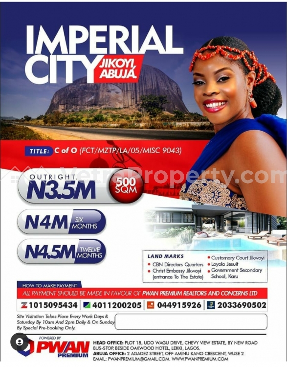  Imperial City Estate Abuja...  Land for Sale Jukwoyi Abuja Vetra  Property