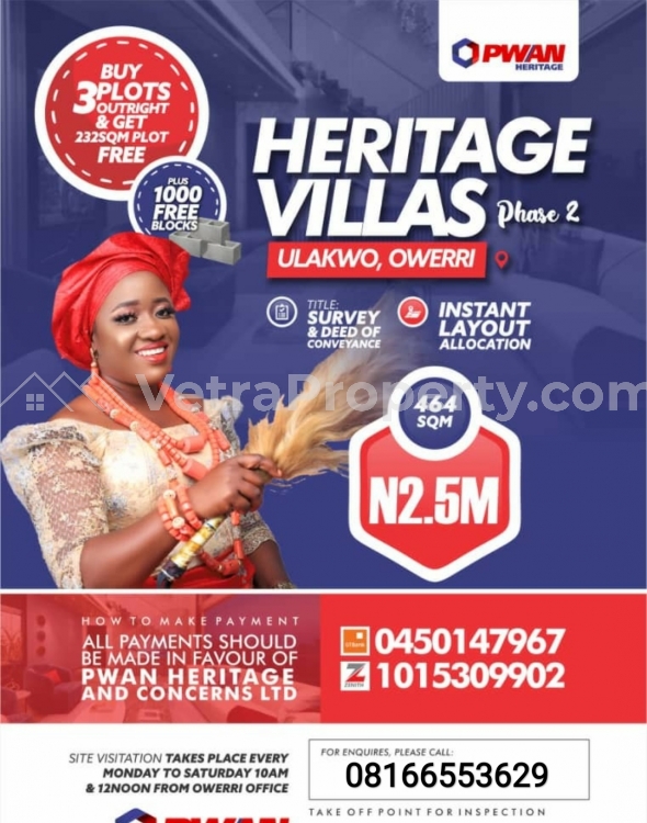  Heritage Villas Estate Owerri  Land for Sale Owerri Imo Vetra  Property