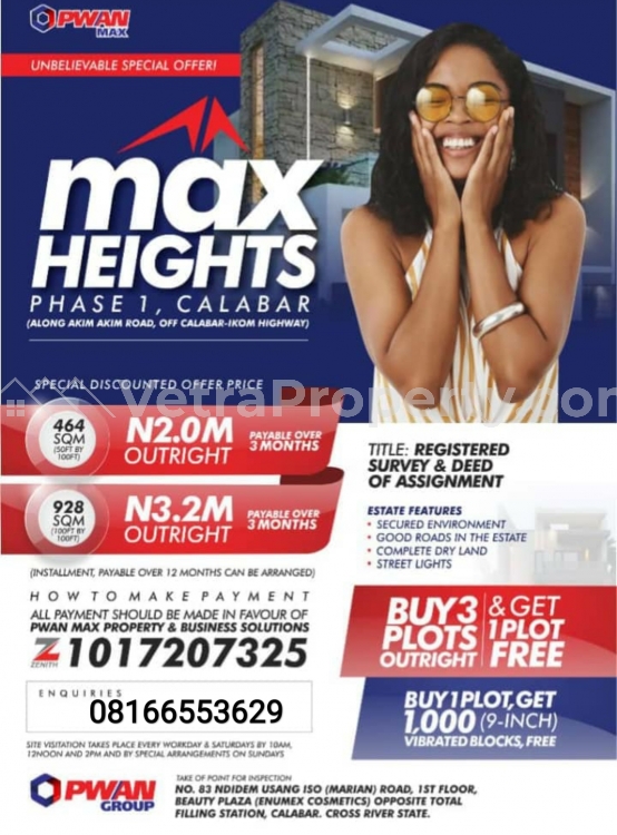  Max height Estate in Calabar with 12months Installment  Land for Sale Calabar Cross River Vetra  Property