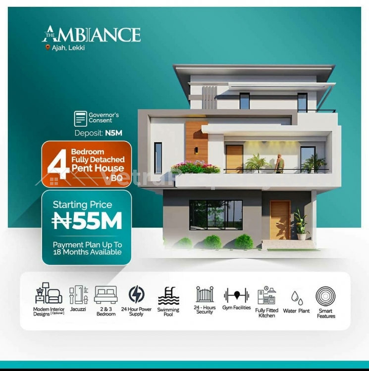  The Ambiance Estate with 18months payment plan in Abraham Adesanya  4 bedroom House for Sale Ajah Lagos Vetra  Property