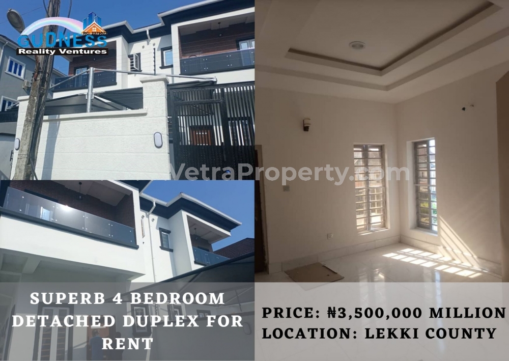  Superb 4 Bedroom Detached Duplex  4 bedroom House for Rent Lekki Lagos Vetra  Property