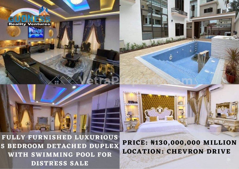  Fully Furnished Luxurious 5 bedroom detached duplex With Swimming Pool for Distress sale  5 bedroom House for Sale Lekki Lagos Vetra  Property