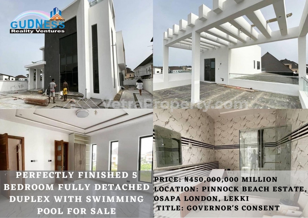  Perfectly Finished 5 Bedroom Fully Detached Duplex With Swimming Pool  5 bedroom House for Sale Lekki Lagos Vetra  Property