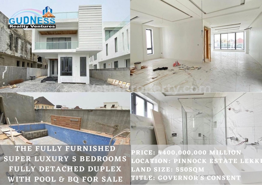  The Fully Furnished Super Luxury 5 Bedrooms Fully Detached Duplex With Pool & BQ  5 bedroom House for Sale Lekki Lagos Vetra  Property