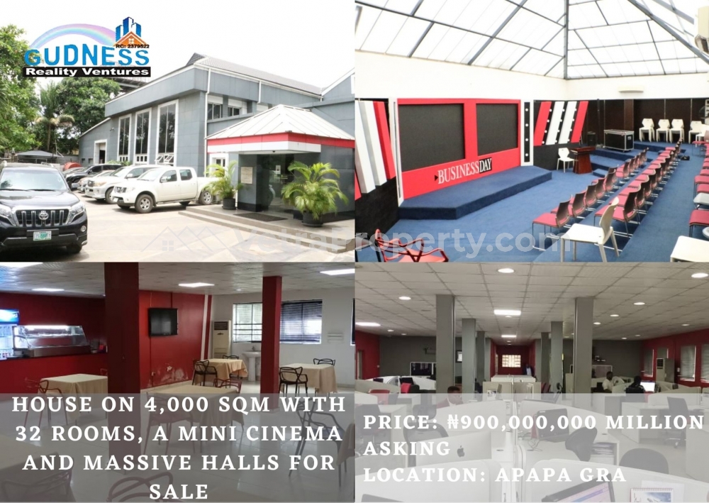  House On 4,000 SQM With 32 Rooms, A Mini Cinema And Massive Halls  10 bedroom Commercial Property for Sale Apapa Lagos Vetra  Property