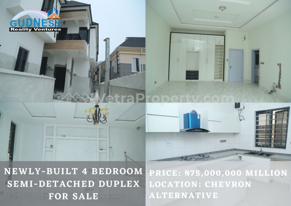  Newly-Built 4 Bedroom Semi-Detached Duplex for Sale  4 bedroom House for Sale Lekki Lagos Vetra  Property