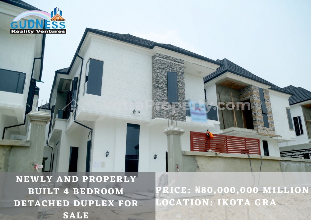  Newly And Properly Built 4 Bedroom Detached Duplex For Sale  4 bedroom House for Sale Lekki Lagos Vetra  Property