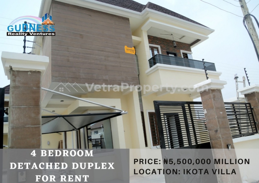  4 Bedroom Detached Duplex  4 bedroom House for Rent Lekki Lagos Vetra  Property