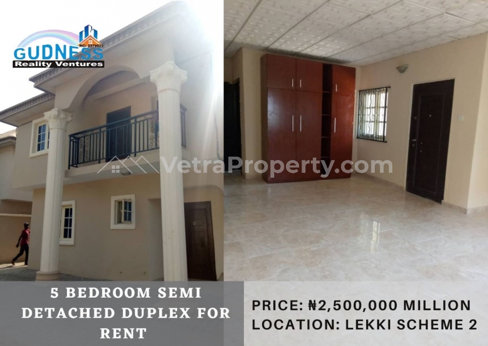  5 Bedroom Semi Detached Duplex  5 bedroom House for Rent Ajah Lagos Vetra  Property