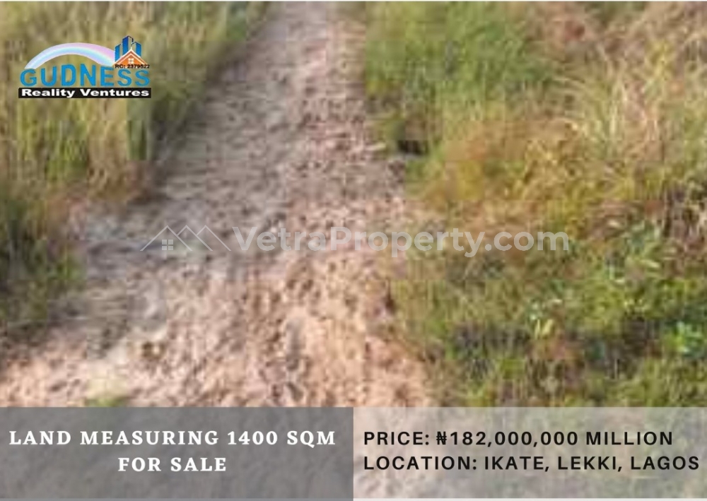  Land Measuring 1400 SQM  Land for Sale Lekki Lagos Vetra  Property