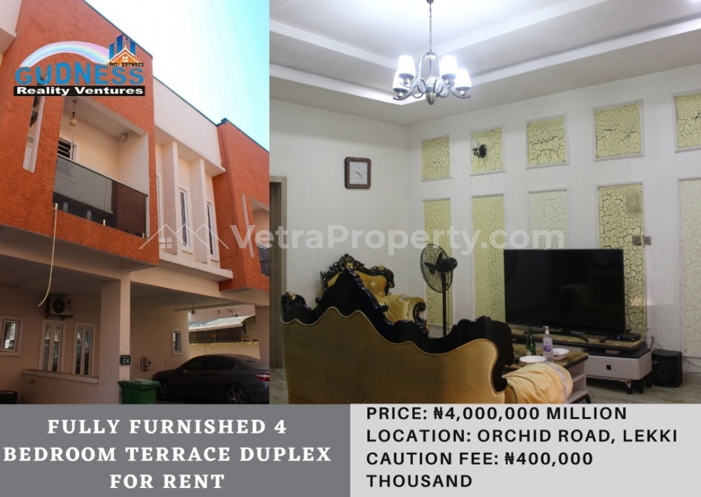  Fully Furnished 4 Bedroom Terrace Duplex  4 bedroom House for Rent Lekki Lagos Vetra  Property