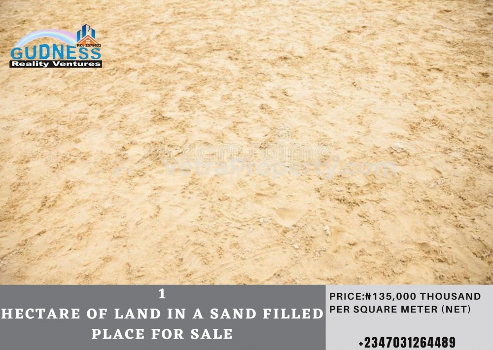  1 Hectare of Land In a Sand Filled Place  Land for Sale Lekki Lagos Vetra  Property