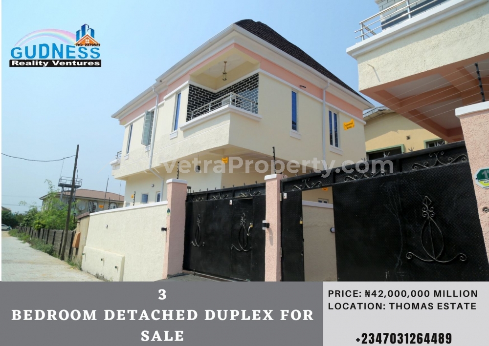  3 Bedroom Detached Duplex  3 bedroom House for Sale Ajah Lagos Vetra  Property
