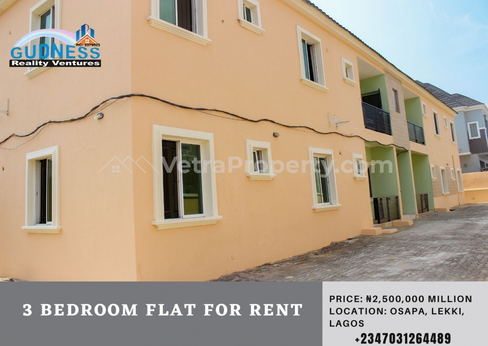  3 Bedroom Flat  3 bedroom Flat for Rent Lekki Lagos Vetra  Property