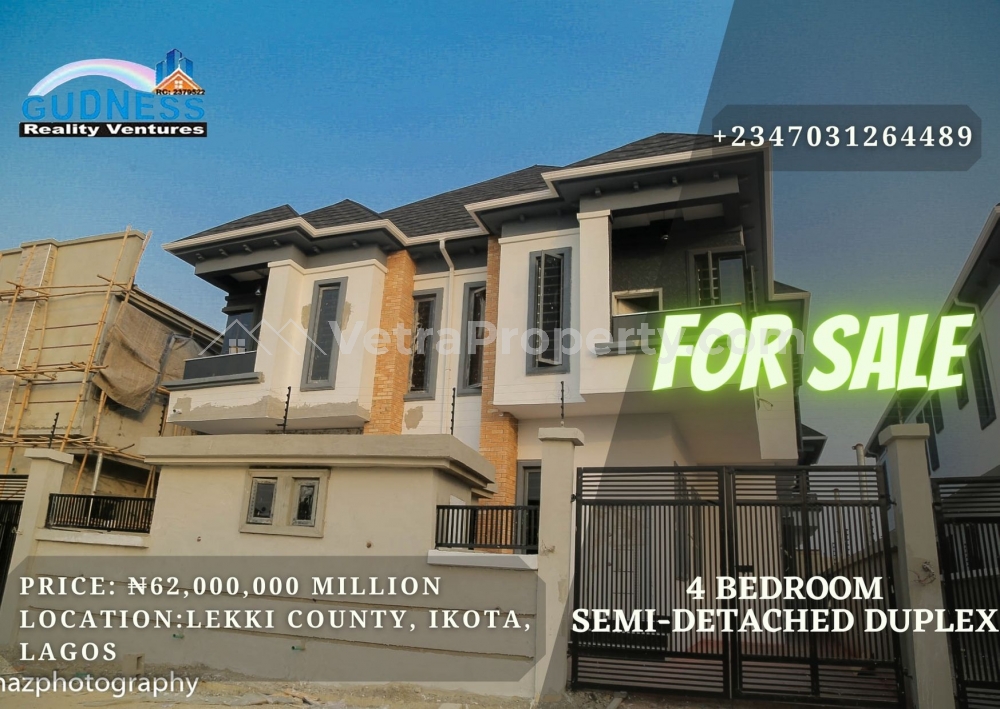  4 Bedroom Semi-Detached Duplex  4 bedroom House for Sale Lekki Lagos Vetra  Property