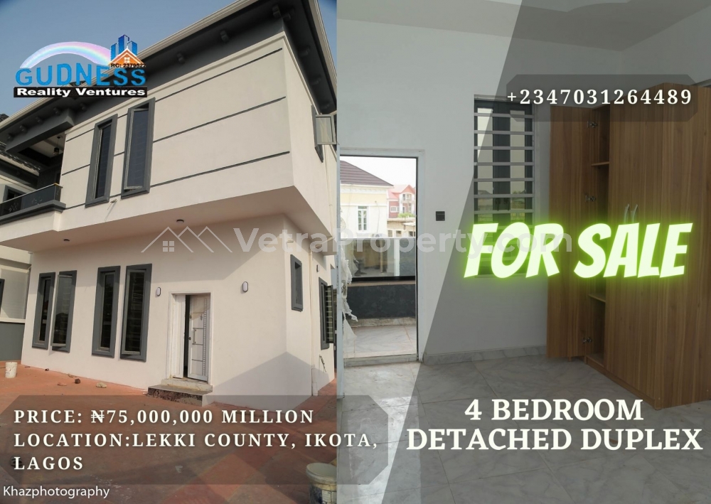  4 Bedroom Detached Duplex  4 bedroom House for Sale Lekki Lagos Vetra  Property