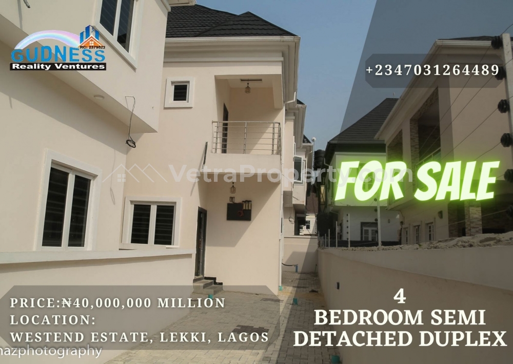  4 Bedroom Semi Detached Duplex  4 bedroom House for Sale Lekki Lagos Vetra  Property
