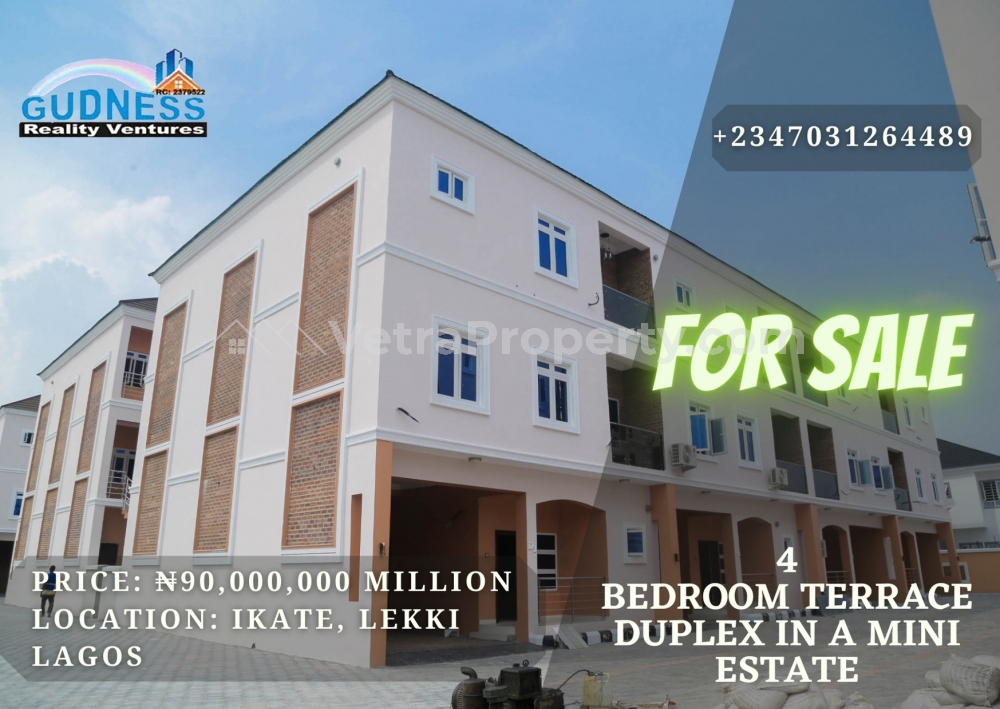  4 Bedroom Terrace Duplex In a Mini Estate  4 bedroom House for Sale Lekki Lagos Vetra  Property